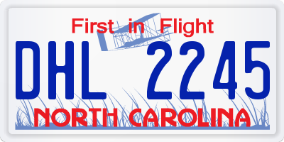 NC license plate DHL2245