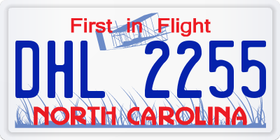 NC license plate DHL2255