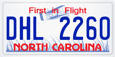 NC license plate DHL2260