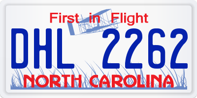 NC license plate DHL2262