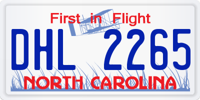 NC license plate DHL2265