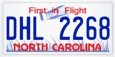 NC license plate DHL2268