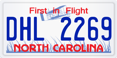 NC license plate DHL2269