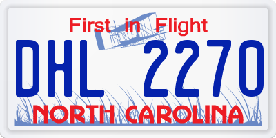 NC license plate DHL2270