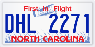 NC license plate DHL2271