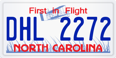 NC license plate DHL2272