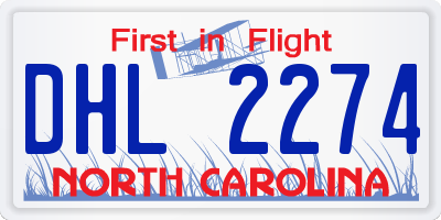 NC license plate DHL2274