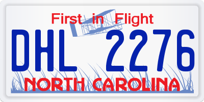 NC license plate DHL2276