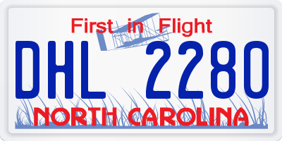 NC license plate DHL2280
