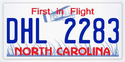 NC license plate DHL2283