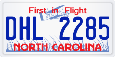 NC license plate DHL2285