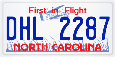 NC license plate DHL2287