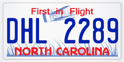 NC license plate DHL2289