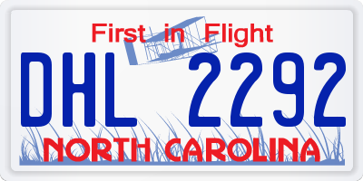 NC license plate DHL2292