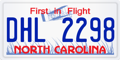 NC license plate DHL2298