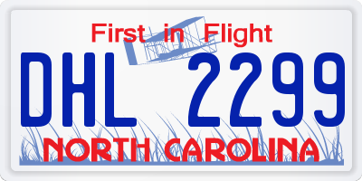 NC license plate DHL2299