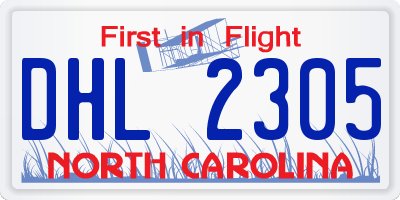 NC license plate DHL2305