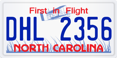 NC license plate DHL2356