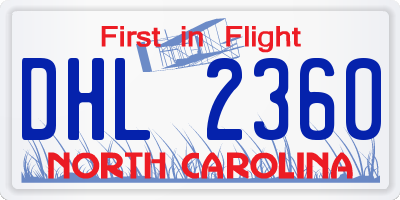 NC license plate DHL2360