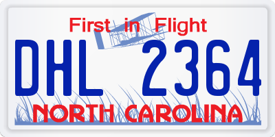 NC license plate DHL2364