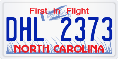 NC license plate DHL2373