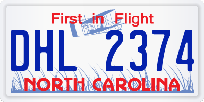 NC license plate DHL2374