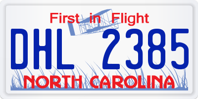 NC license plate DHL2385
