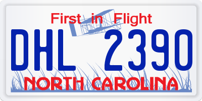 NC license plate DHL2390