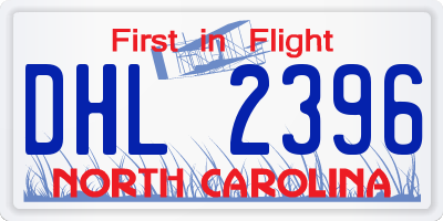 NC license plate DHL2396