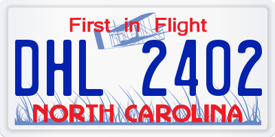 NC license plate DHL2402