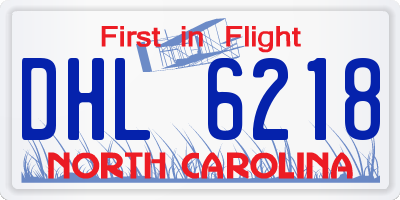 NC license plate DHL6218
