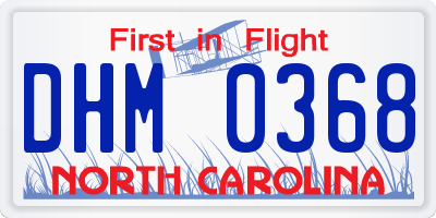 NC license plate DHM0368