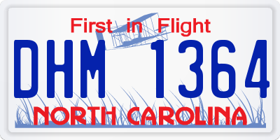 NC license plate DHM1364