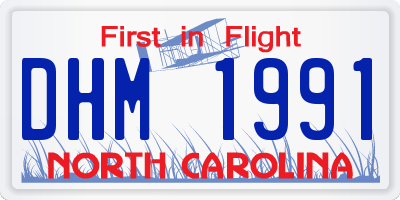 NC license plate DHM1991