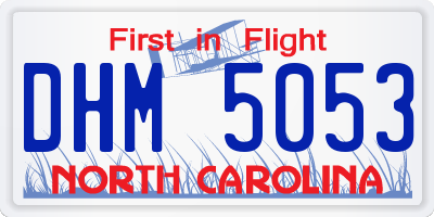 NC license plate DHM5053