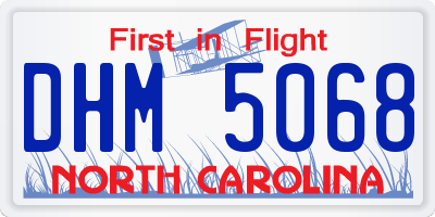 NC license plate DHM5068