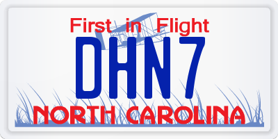 NC license plate DHN7