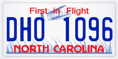 NC license plate DHO1096