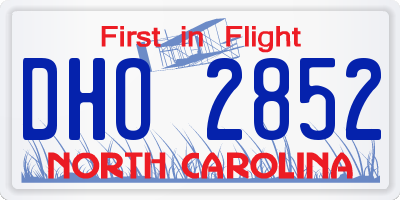 NC license plate DHO2852