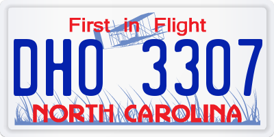 NC license plate DHO3307