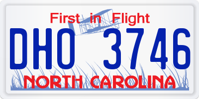 NC license plate DHO3746