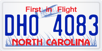 NC license plate DHO4083