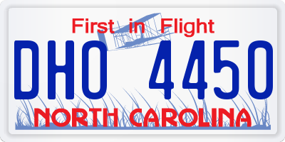 NC license plate DHO4450