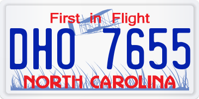 NC license plate DHO7655