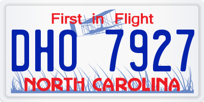 NC license plate DHO7927