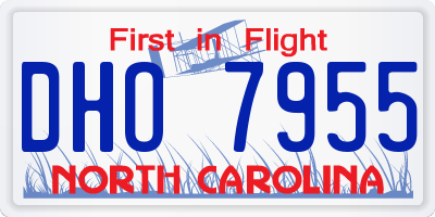 NC license plate DHO7955