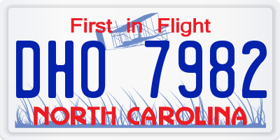 NC license plate DHO7982