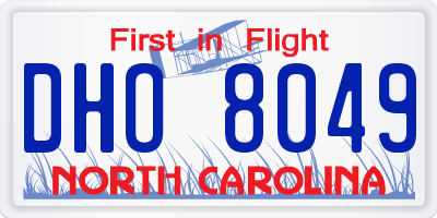 NC license plate DHO8049