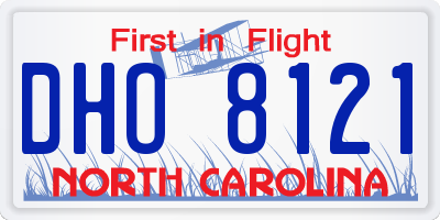 NC license plate DHO8121