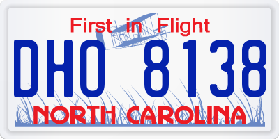 NC license plate DHO8138